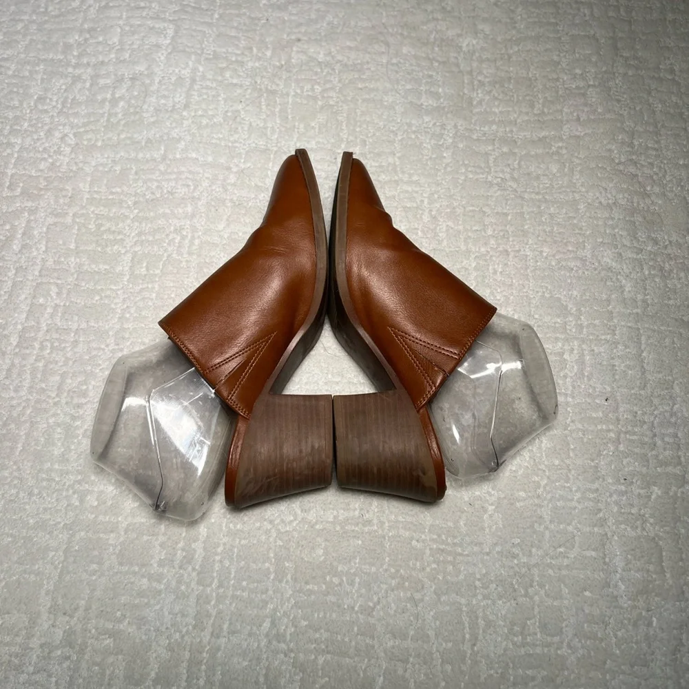 Loft light brown slip on mules clogs block heel faux leather 8 boho - Picture 4 of 11